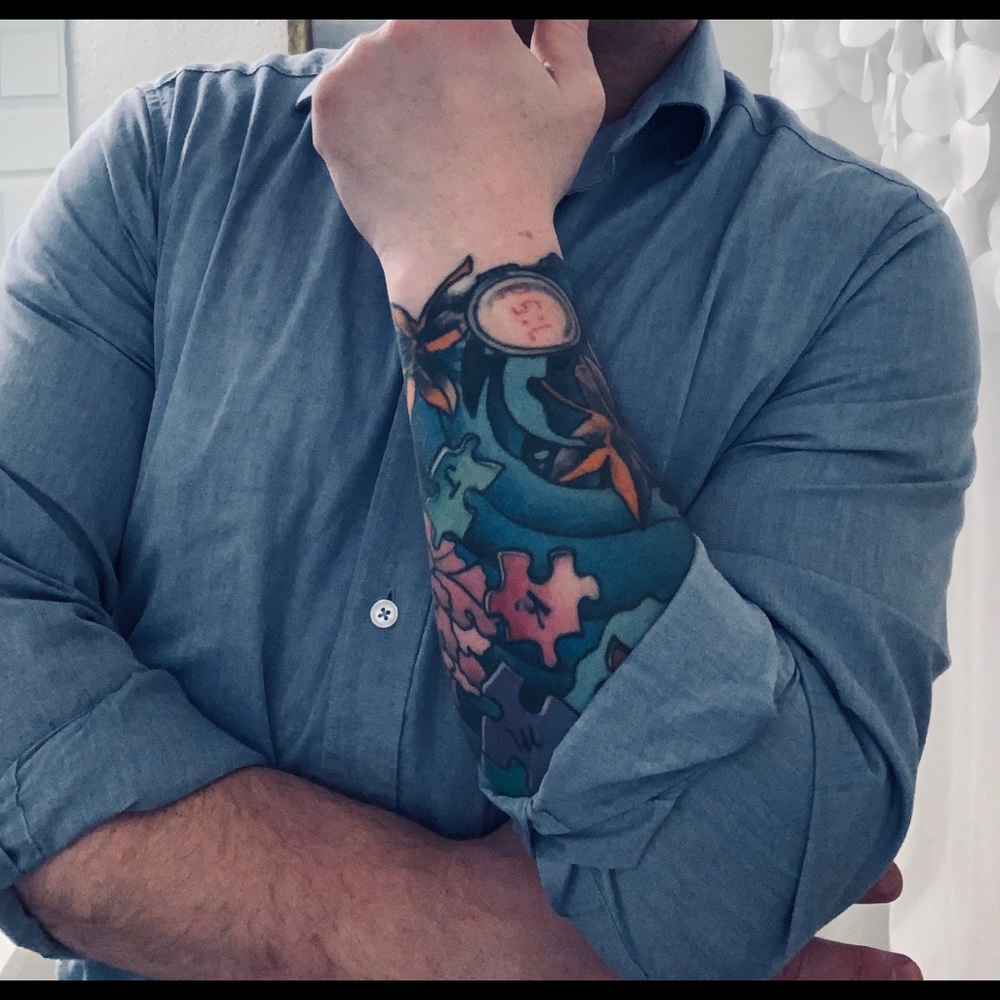 Nick Graham Chambray dress casual shirt look!